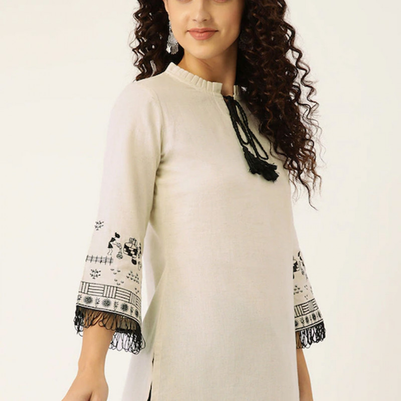 Off white regular peplum top